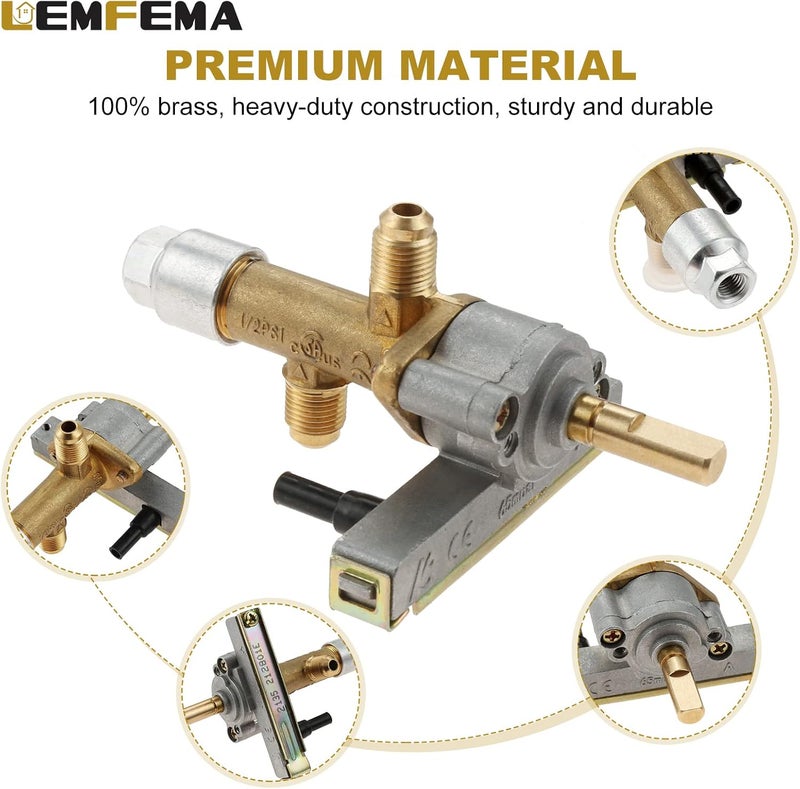 Lemfema Gas Safety Control Valve with Piezo Push Ignition Device Replacement for Garden Sun Propane Powered Patio Heater Repair Replaces Parts（7/16"-24 UNEF Inlet & Outlet） - Image 5